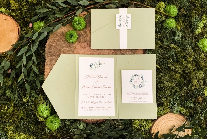 Wedding Invitation Olive
