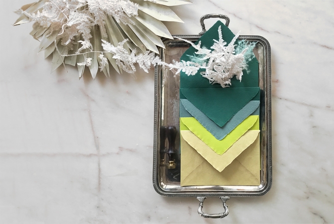 Hand Made envelopes Green Collection