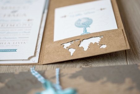 Partecipazione di Nozze Around the world