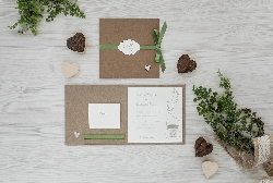 Partecipazione di Nozze Wood Heart