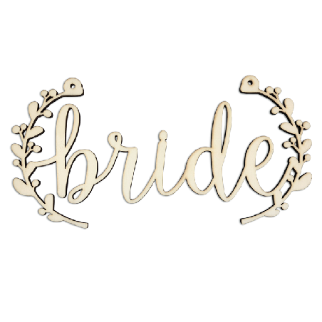 Scritta in Legno Bride