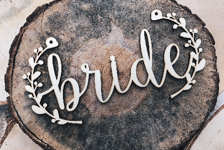 Scritta in Legno Bride