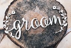Scritta di Legno Groom 
