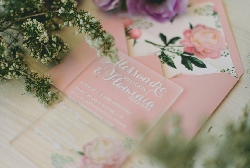 Partecipazione di Nozze Flowers in a Plexi