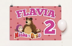 Poster Backdrop Masha e Orso